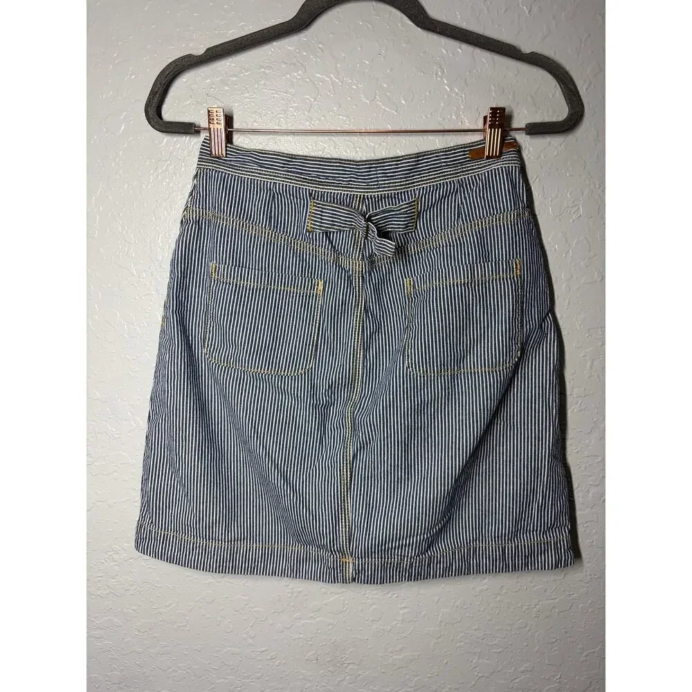 Anthropologie Pilcro and the Letterpress Striped Denim Skirt Sz 4